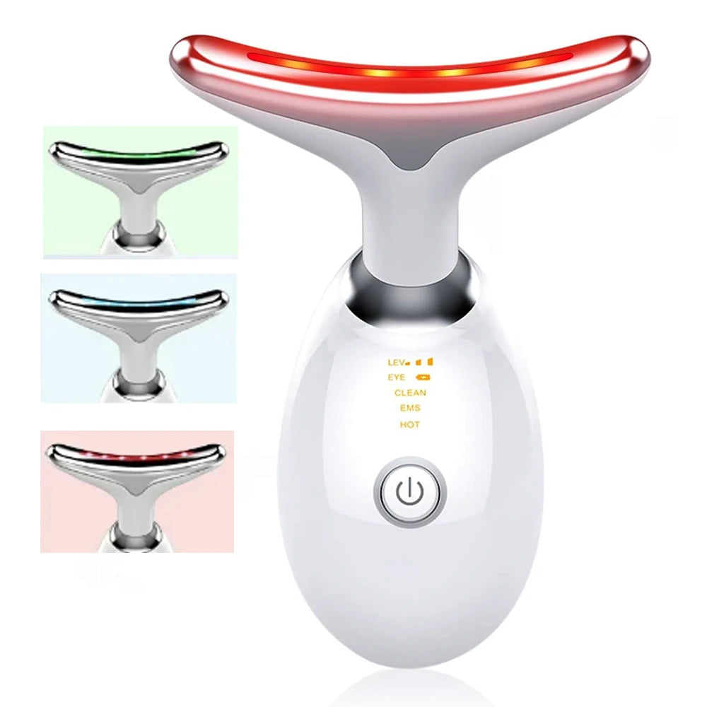 Neck Face Massager Skin Care Facial Massage Device with 3 Color Modes for Skin Rejuvenation Face Sculpting Tool for Double Chin