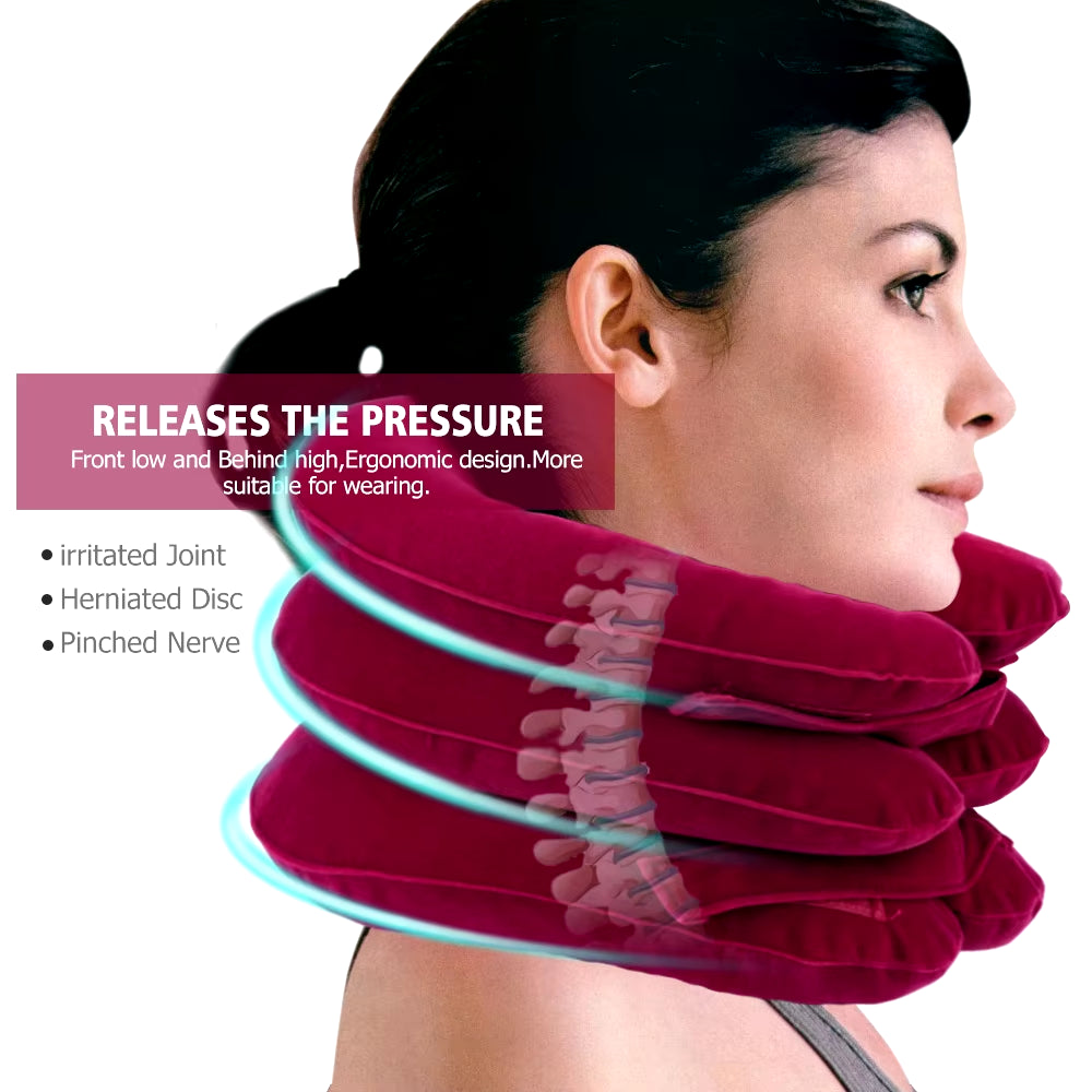 Cervical Neck Traction Device,Relief for Chronic Neck & Shoulder Alignment Pain,Inflatable Neck Stretcher Collar for Home Relief