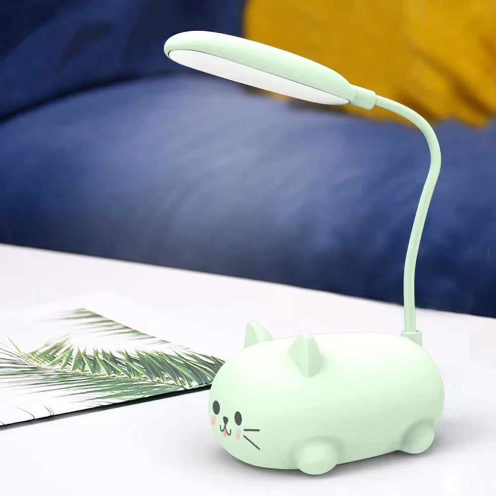 Cute Pet Pig Mini Night Light USB Charging Folding LED Small Table Lamp Student Learning Eye Protection Book Lamps Bedside Decor