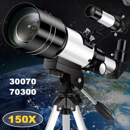 Professional Astronomical Telescope F30070 Monocular 150 Times Zoom HD Night Vision View Moon Star AZM70300 Stargazing