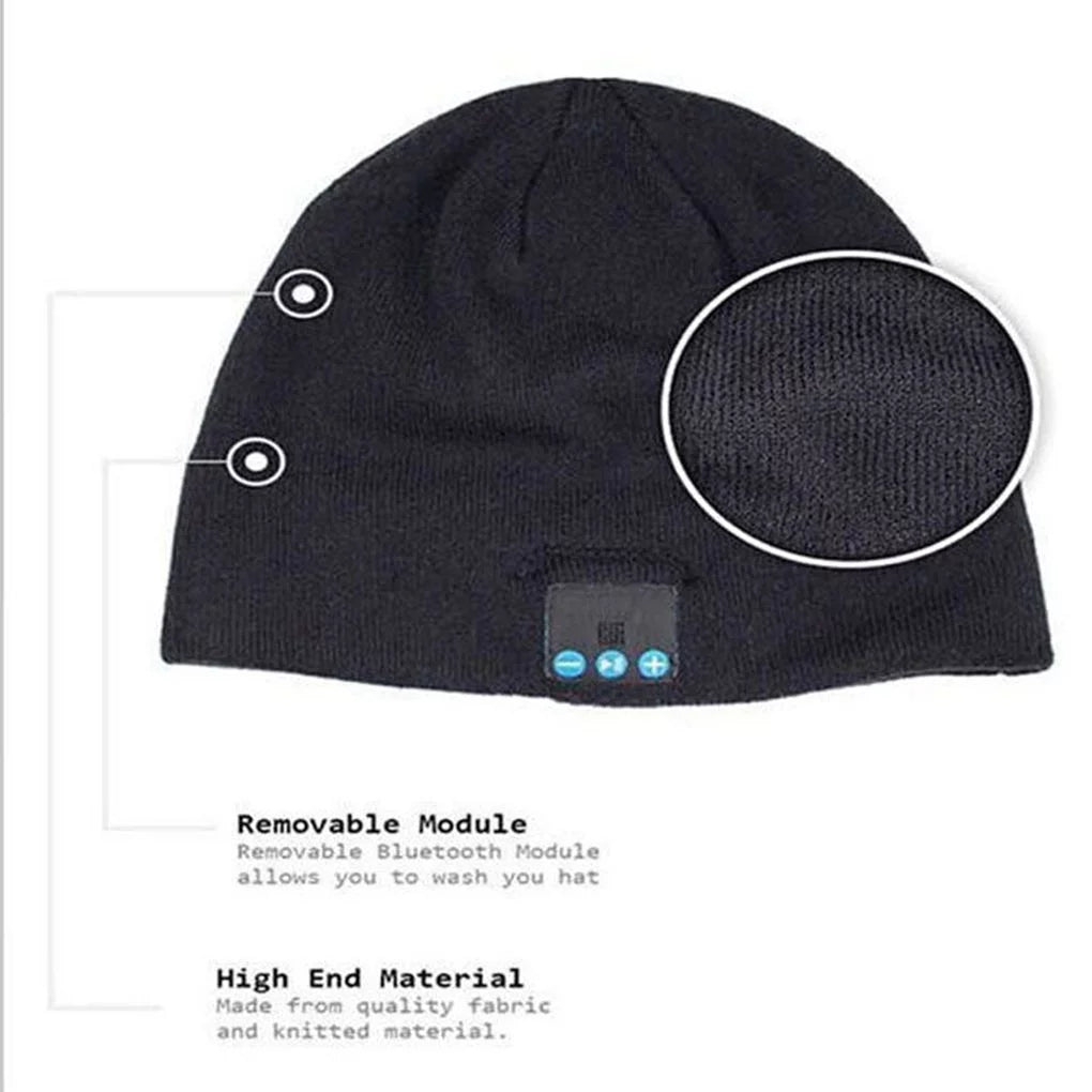 Wireless Headset Smart Cap Bluetooth Soft Warm Beanie Hat Headphone Speaker Mic Winter Hat for Outdoor Sport