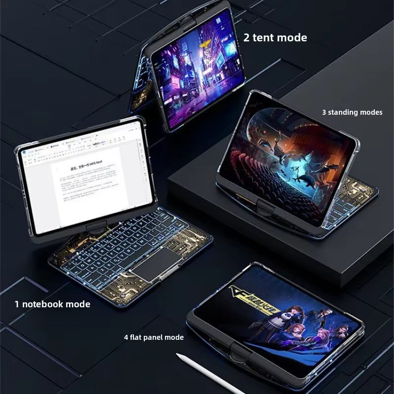 Transparent Rotating Ipad Magic Control Keyboard Suitable for Apple Air5 Integrated Pro11 Inch Protective Case 4 Case Tablet