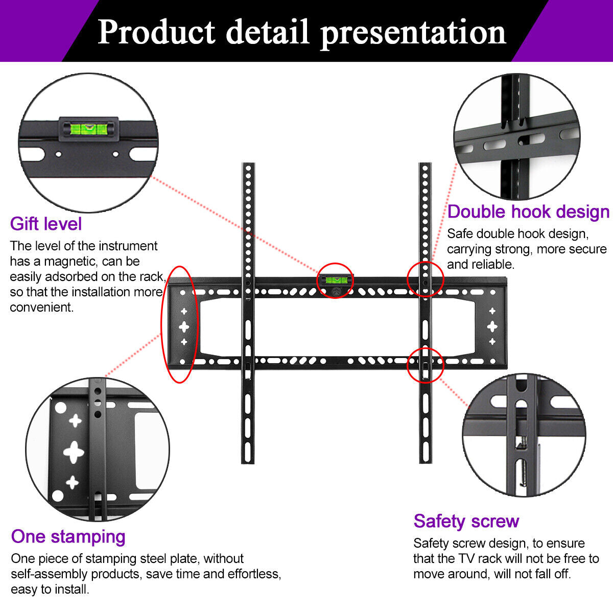 TV WALL MOUNT BRACKET LCD LED Plasma Flat Slim 32 40 42 46 47 50 52 55 60 65 70