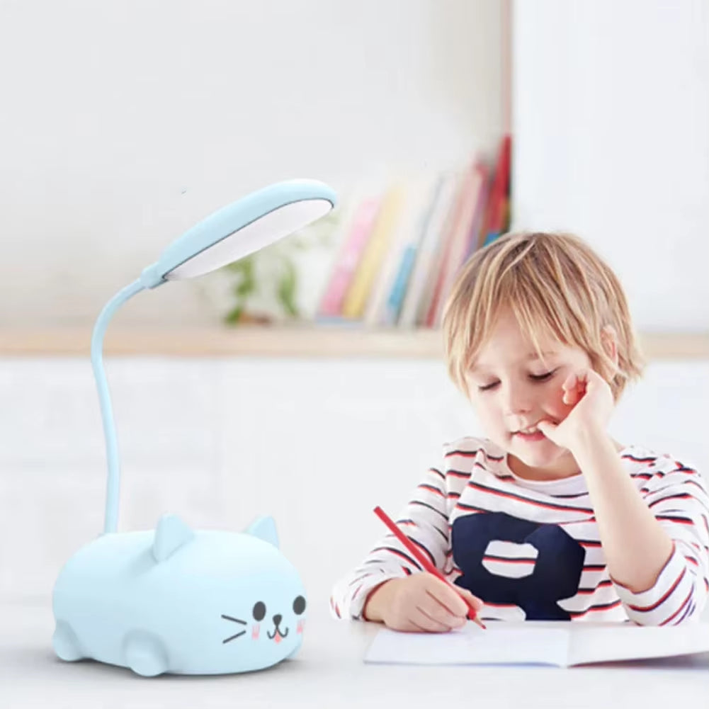 Cute Pet Pig Mini Night Light USB Charging Folding LED Small Table Lamp Student Learning Eye Protection Book Lamps Bedside Decor