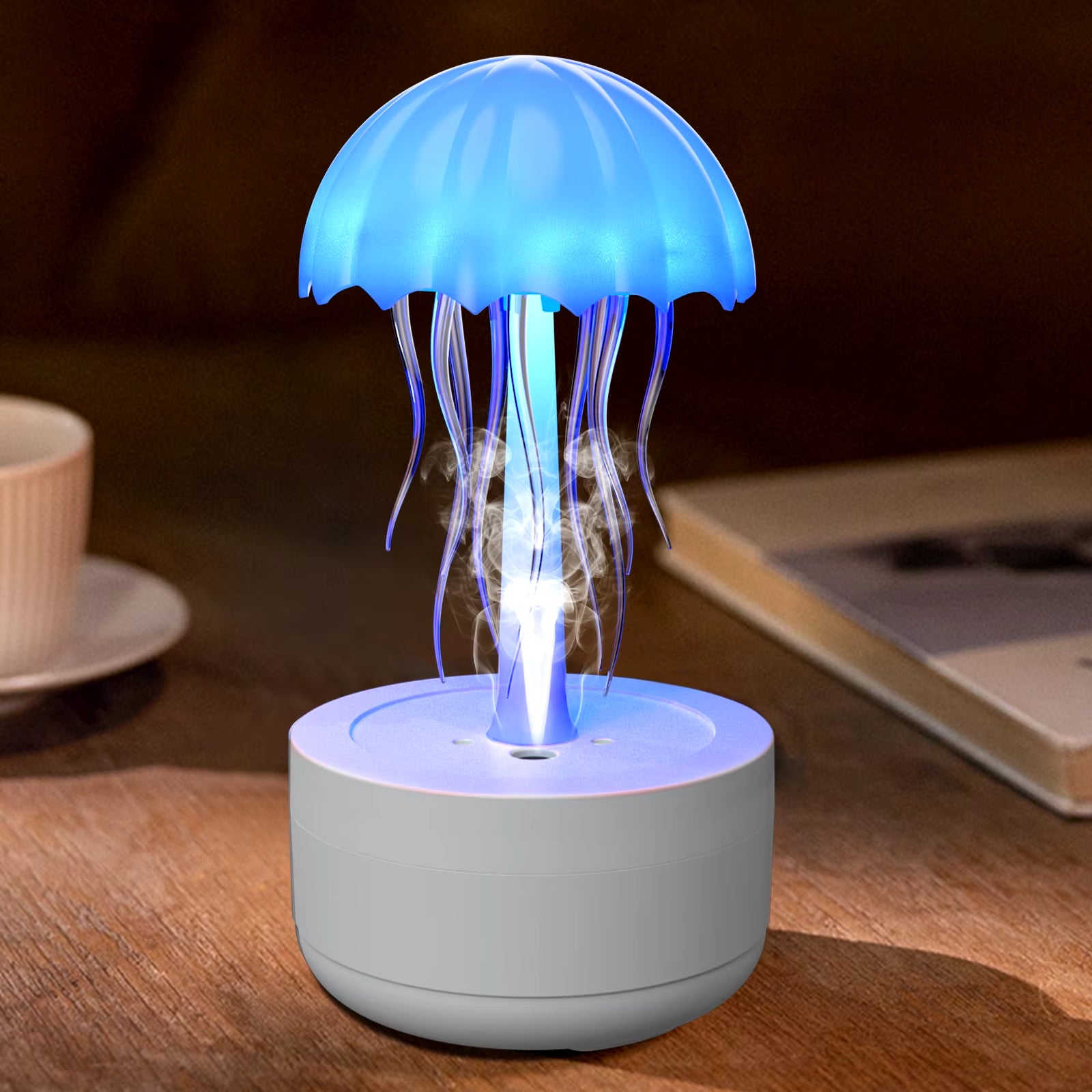 Cute Jellyfish LED Night Light Rechargeable Voice Control Dancing Legs RGB Bedside Lamp Table Lamp Bluetooth Speaker Humidifier